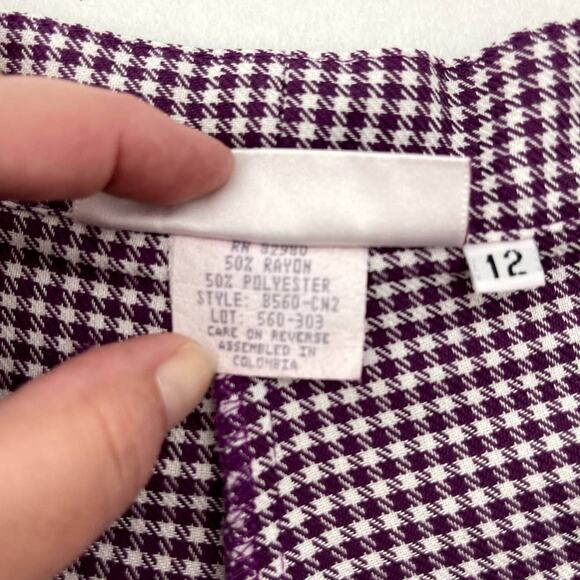Bette & Court Skort Purple Plaid Pattern Womens 12 - Picture 10 of 10